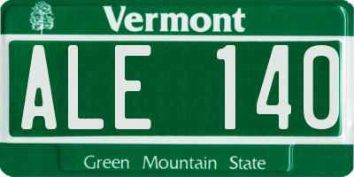 VT license plate ALE140