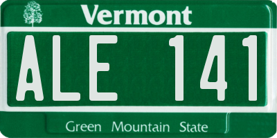 VT license plate ALE141