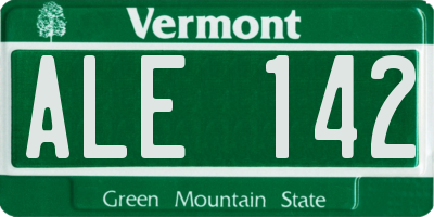 VT license plate ALE142