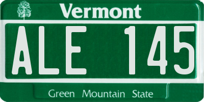 VT license plate ALE145