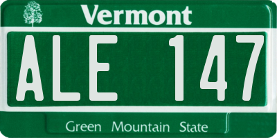 VT license plate ALE147