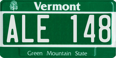 VT license plate ALE148