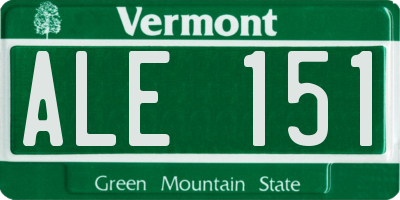 VT license plate ALE151