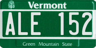 VT license plate ALE152