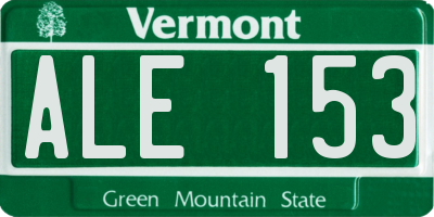 VT license plate ALE153