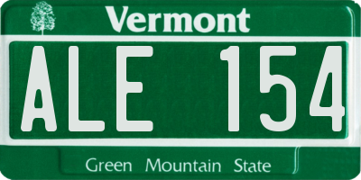 VT license plate ALE154