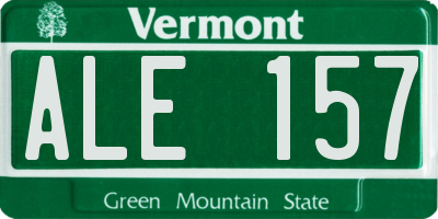 VT license plate ALE157