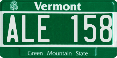 VT license plate ALE158
