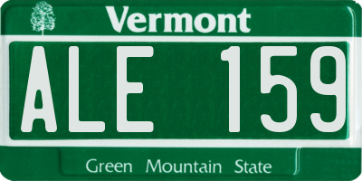 VT license plate ALE159
