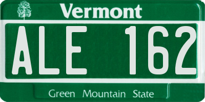 VT license plate ALE162