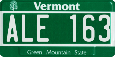 VT license plate ALE163