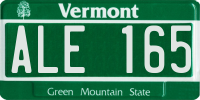 VT license plate ALE165