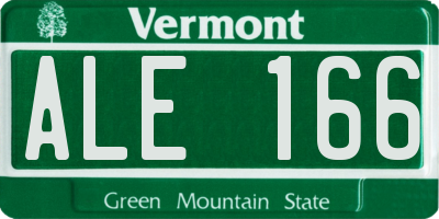VT license plate ALE166