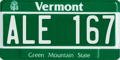 VT license plate ALE167
