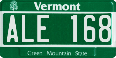 VT license plate ALE168