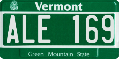 VT license plate ALE169