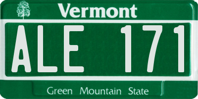 VT license plate ALE171
