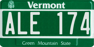 VT license plate ALE174