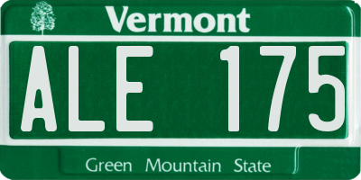 VT license plate ALE175