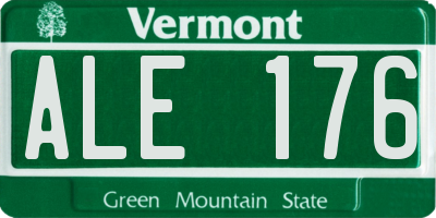 VT license plate ALE176