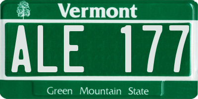VT license plate ALE177