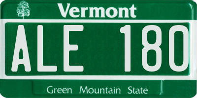 VT license plate ALE180
