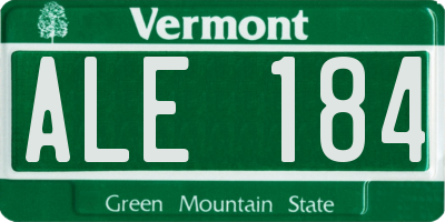 VT license plate ALE184