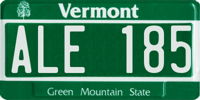 VT license plate ALE185