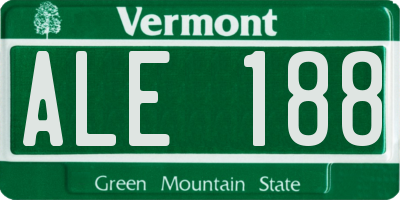VT license plate ALE188