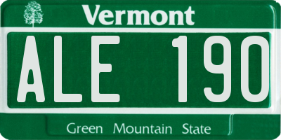 VT license plate ALE190