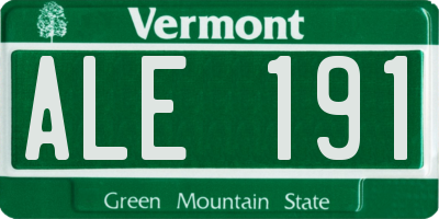 VT license plate ALE191