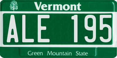 VT license plate ALE195