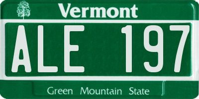 VT license plate ALE197