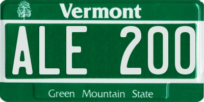 VT license plate ALE200