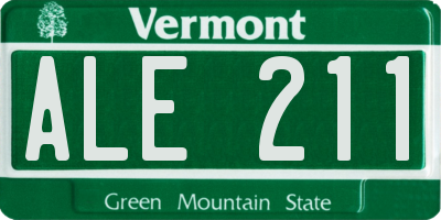 VT license plate ALE211