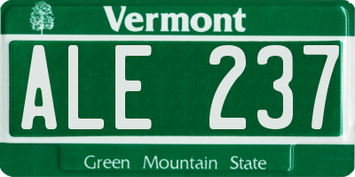 VT license plate ALE237