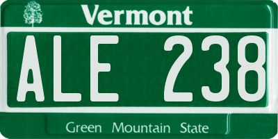 VT license plate ALE238