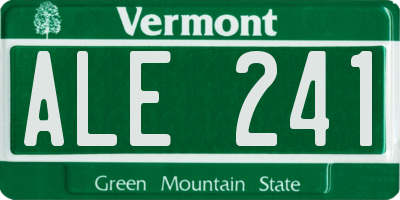 VT license plate ALE241