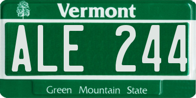 VT license plate ALE244