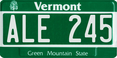 VT license plate ALE245