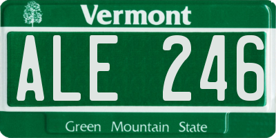 VT license plate ALE246