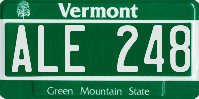 VT license plate ALE248