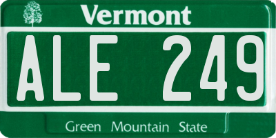 VT license plate ALE249