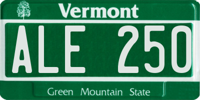 VT license plate ALE250
