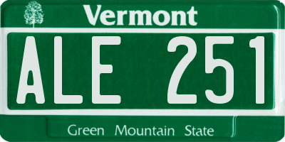 VT license plate ALE251