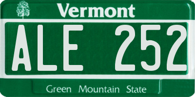 VT license plate ALE252
