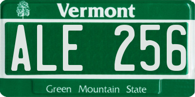 VT license plate ALE256