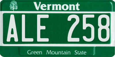 VT license plate ALE258