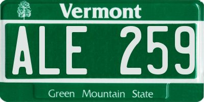 VT license plate ALE259