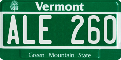 VT license plate ALE260
